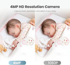 litokam 4MP Baby Monitor with 2 Cameras and Audio, 5-inch 1080P Split-Screen, No WiFi & 5G/2.4G WiFi, Remote Pan-Tilt-Zoom, Night Vision, VOX, Temperature Sensor, 2-Way Talk, 7 Lullabies, 1000ft Range