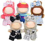 5 Complete Style Clothes Sets for 17cm Dolls - Hat & Overalls Dress Up Outfit for 17cm 15cm Dolls,Designer Outfits Bundle with Luxury/Cute/Sporty Themes, Gift for Doll Lovers (Trendy, 17cm/15cm)