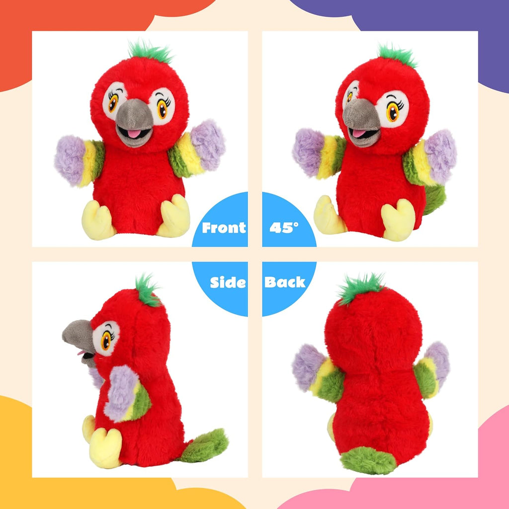 Cuteoy Talking Parrot Repeat What You Say Musical Stuffed Animal Shaking Singing Plush Toy Electric Interactive Animated Plushies for Kids Girls Boys Birthday