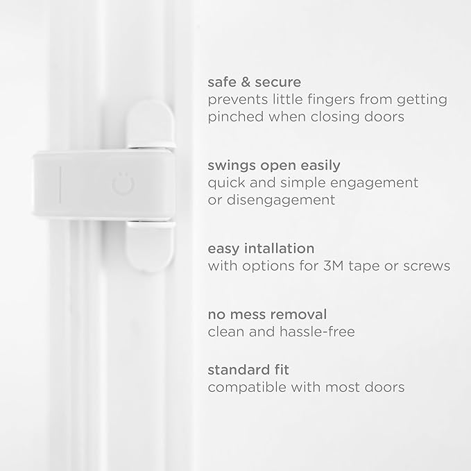 Ubbi Door Pinch Guards, Baby Proof Doors, Child Safety, Baby Finger Protectors, 2 Pack, White