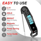 Professional Food & Meat Thermometer, 1 Sec Instant Read & ±0.5℉ Accuracy Driven by Thermocouple Sensor. IP67 Waterproof Digital Thermometer for Cooking, BBQ, Grill Gifts for Men Him Dad Birthday
