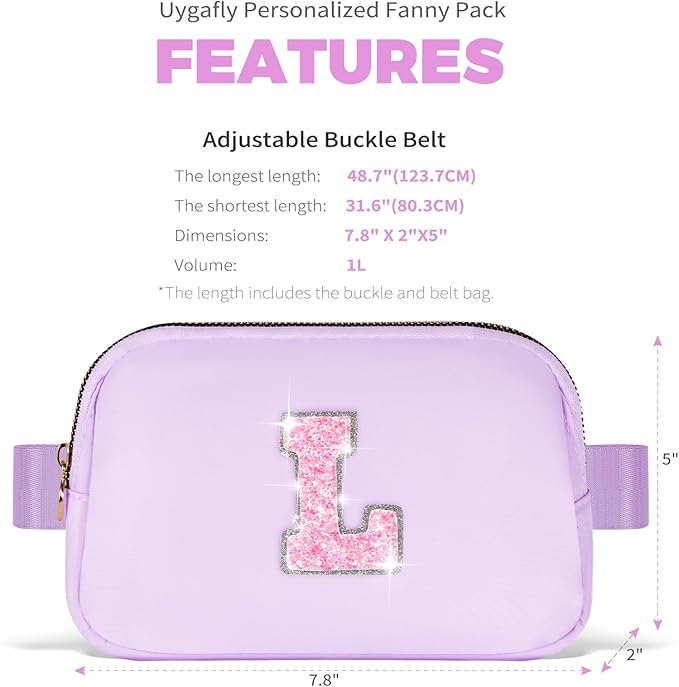 Graduation Gifts for Girls Teens Kids Women Her - 2025 Graduation Gifts,Belt Bag Cute Trendy Stuff Graduation Essentials Accessories | Lavender,Initial L