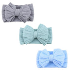 Baby Nylon Headbands Soft Hair Bow Elastics Hairbands Accessories for Baby Girls Newborn Infant Toddler Kids (Blue)