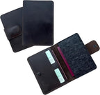 Passport Holder Compatible with AirTag Family Passport Holder Wallet for 2, 3, 4 Made from Premium Full Grain Leather and Wool Felt Brown Color. CITYSHEEP