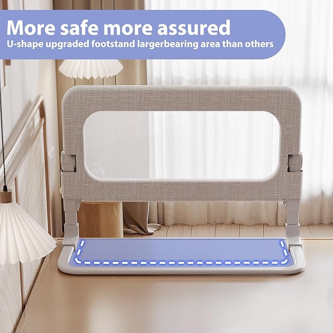 Baby Bed Rails Guard for Toddlers - 32" Toddler Bed Rail for Queen Full King Twin Crib Bunk Size Bed Adjustable Heights & Foldable Portable Bedrail Extra Tall Child Safety Side Railing Guards for Kids