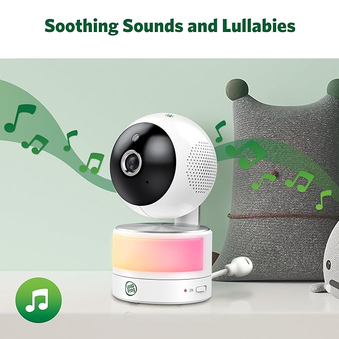 LeapFrog Color Night Vision Video Baby Monitor with 7" HD 720p Display, 360° Pan & Tilt, 8X Zoom, Night Light, Humidity & Temperature Sensor, Up to 1000ft Long Range, Secure Transmission: LF920HD