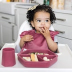 Tiny Twinkle Mess Proof Baby Bibs for Eating - Waterproof, Wipeable Bibs - Toddler Bibs - Travel Friendly - PFAS, PVC, BPA, Phthalate Free - Baby Food Bibs(3 Pack,Unicorn)