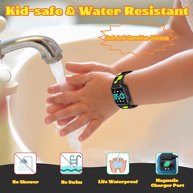 Potty Training Watch for Toddlers & Kids with Countdown, Flashing Lights, Fun Music or Vibration Alerts - Waterproof Interactive Toilet Training Reminder for Boys & Girls Ages 2-9
