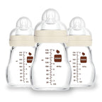 MAM Premium Glass Baby Bottles, Easy Switch Between Breast and Bottle, Feel Good Slow Flow, Newborn Essentials Must Have, 0+ Months, BPA Free, 6oz, Unisex, 3 Pack