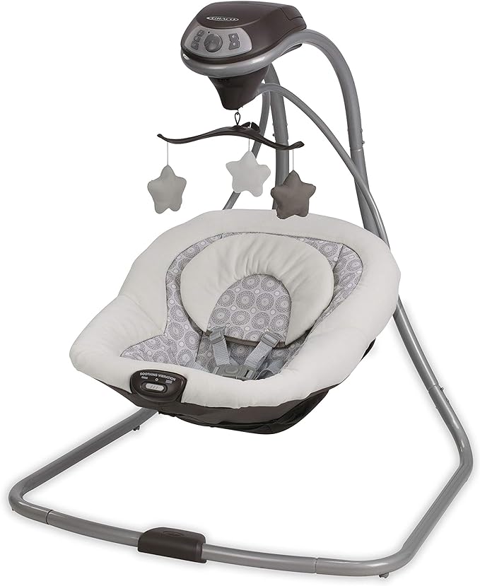 Graco Simple Sway Baby Swing, Side‑to‑Side Sway, Infant Swing with 6 Speeds, Vibration, Abbington