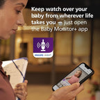 Philips Avent Premium Connected Baby Monitor, with 1080p Camera and App, SenseIQ Sleep and Breathing Rate Tracking, Cry Detection and Translation, Day and Night View, Two-way True Talk Back, SCD973/37