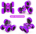 Remote Control Car for Girls, Stunt Rc Car, Princess Toys for Girl 6 7 8 9, Electir Toy, Double-Sided 360° Rotating 4WD Rc Drift Truck for Birthday Gift (Purple)
