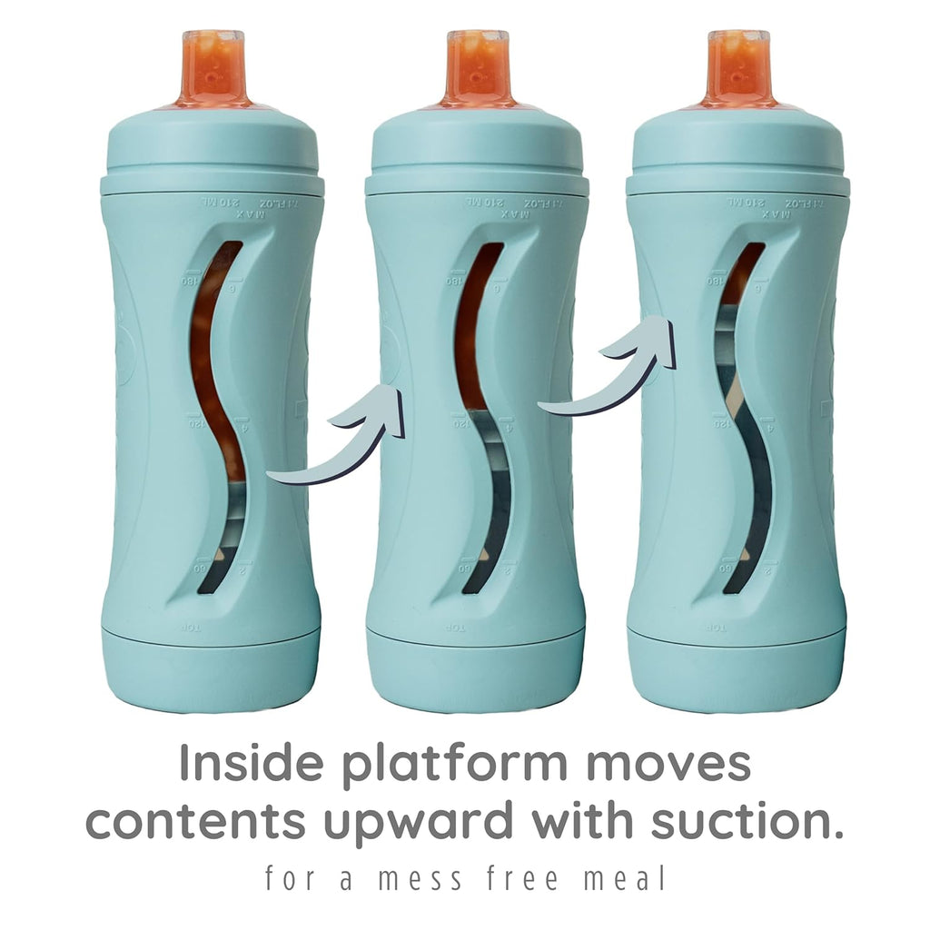 Subo Baby Food Bottle | No Mess Squeeze-Free Toddler Self Feeder | Feeding Bottle to Replace Resuable Pouches | (Duck Egg Blue)