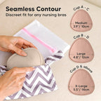 14-Pack Organic Nursing Pads - Washable Breast Pads for Breastfeeding, Nursing Bra Nipple Pads for Breastfeeding, Pumping Bra Reusable Breast Pads, Maternity Breastfeeding Bra Pads (Neutrals, L 4.8")