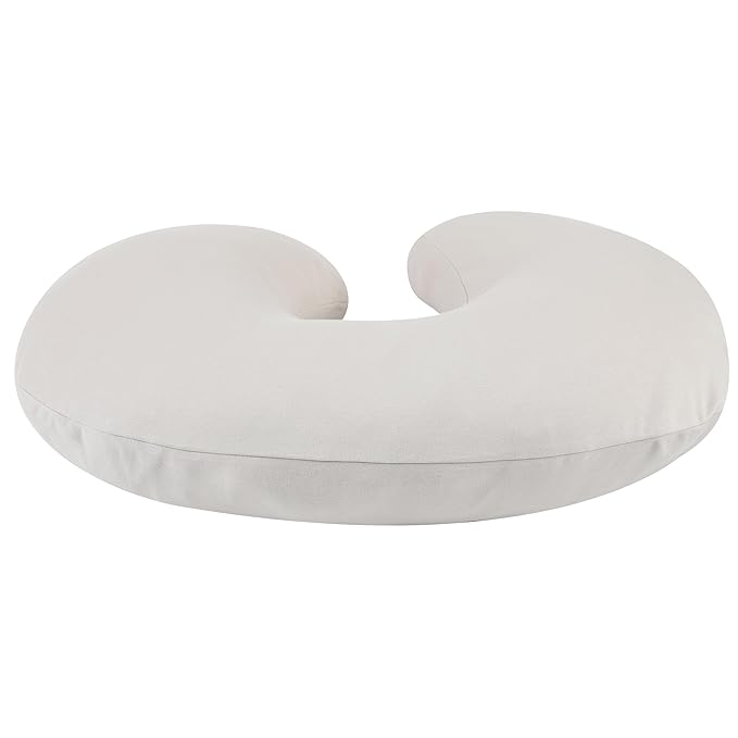 Onacosht 100% Organic Cotton Nursing Pillow Cover Soft Breathable Jersey Feeding Pillow Slipcover Fits Standard Infant Nursing Pillow for Baby Boy and Girl, Fog