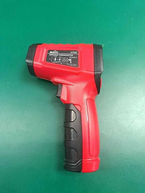 Infrared Thermometer Gun,SQECH Laser Thermometer Gun -58℉～1112℉(-50℃～600℃),Non-Contact Temperature Gun with Adjustable Emissivity&Color Backlight for Cooking, Pizza Oven,BBQ,Fridge,Engine,HVAC(Red)