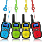 Wishouse Walkie Talkies for Kids Adults Long Range,Xmas Birthday Gift for 3 4 5 6 7 8 9 10 Year Old Boys Girls,Hiking Camping Gear Toys with Lamp,Lanyards,VOX,Easy to Use,4 Pack(No Battery No Charger)