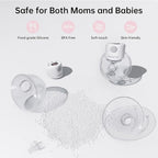 TSRETE Breast Pump, Double Wearable Breast Pump, Electric Hands-Free Breast Pumps with 2 Modes, 9 Levels, LCD Display, Memory Function Rechargeable Double Milk Extractor-24mm Flange, White