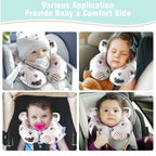 vocheer Baby Travel Pillow(Upgraded), Head and Neck Support Pillow for Pushchair, Car Seat,Stroller, Bouncer, Cotton(Bear)