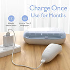 Momcozy Baby Nail File Electric, Rechargeable Baby Nail Clipper, Gentle Baby Nail Trimmer Electric with Night Light, 7 Grinding Head Replacement Pads, Blue