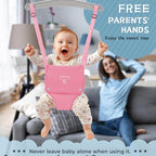 G TALECO Gear Baby Jumper with Stand,Baby Bouncer,Easy Set-Up,Baby Exerciser for Active Babies,Suitable for Indoor and Outdoor, Pink (Water Mat Include)