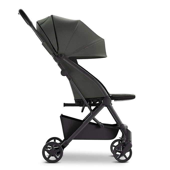 Mompush Lithe V2 Lightweight Travel Stroller, Compact Foldable Baby Stroller with Travel Bag, One-Hand Fold Stroller, Snack Tray, Mechanical Recline Seat, Airplane-Ready, Organizer & Rain Cover