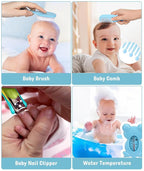 Baby Healthcare and Grooming Kit, Electric Safety Nail Trimmer Baby Nursery Kit, Newborn Care Kits with Hair Brush Comb for Newborn Infant Toddlers Baby Boys Girls Kids, Baby Shower Gifts