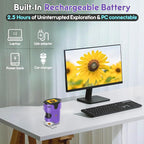 1000X Handheld Microscope for Kids 4K 2.0" Screen Rechargeable Mini Pocket Digital Microscopes w/Slides Kit Portable Edu Gift Age 4-6 8-12 Children Students (Purple)