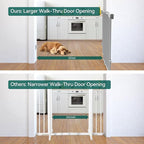 Babelio 31.5-55" No Bottom Bar Baby Gate Extra Wide, 2-in-1 Auto Close Dog Gate for The House, Stairs and Doorways, with Large Walk Thru Door, Grey