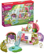 Schleich Bayala - 71 PC Glittering Flower House Playset with Fairy Figure, 2 Cute Unicorn Toys and Fairy Dollhouse Accessories for Girls and Boys - Fantasy Figurine Animal Set for Kids Ages 5+ | 42447