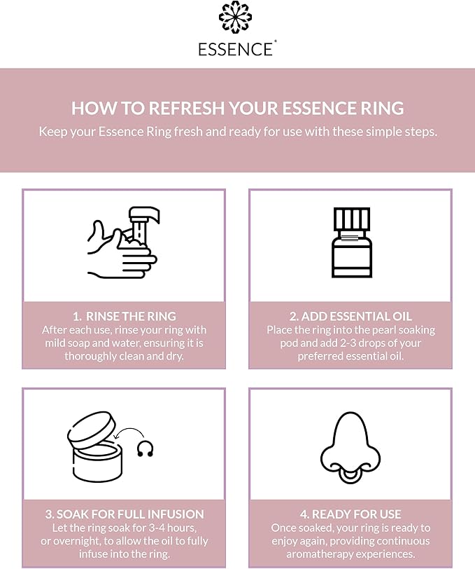 Essence Wearable Aromatherapy Nasal Diffuser – Allergy Relief Essential Oil Nose Ring Refresh Kit – Personal Scent Clip for Travel, Work & Everyday Use – Made in USA