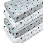 Changing Pad Cover for Boys Girls 4 Pack, Comfy & Breathable Changing Table Cover for 32''x16" Changing Table Pads, Diaper Changing Pad Cover, Dinosaurs & Ocean