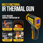 Infrared Thermometer Gun - Digital Food & Surface Temp Gun (-58F to 1022F) for Pizza Oven, Grill, Meat, HVAC, Engine