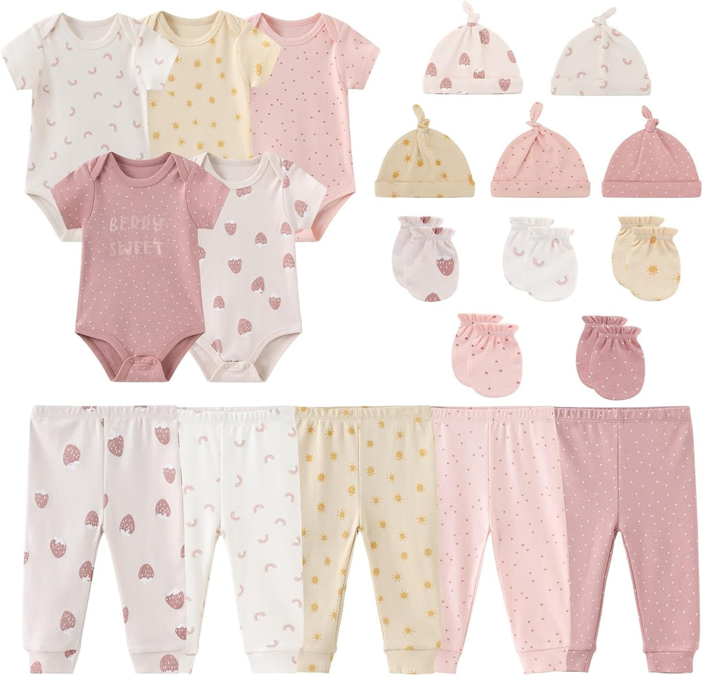 Unisex Baby Boy Girl Bodysuits Sets 20 Pack Cotton Casual New Born Clothes Comfort Infant Outfit Essentials