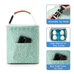 Breast Milk Cooler Bag with Ice Pack Fits 4 Baby Bottles Up to 9 Ounce, Baby Bottle Bag for Nursing Mom Daycare-Green