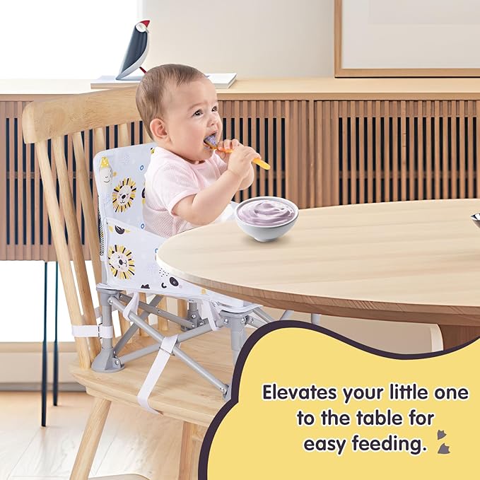 Portable Baby Booster Seat with Tray, Toddler Booster seat for Dining, Camping, Travel, Baby Beach Chair 6 Months to 3 Years Old Indoor Outdoor Use CH2407