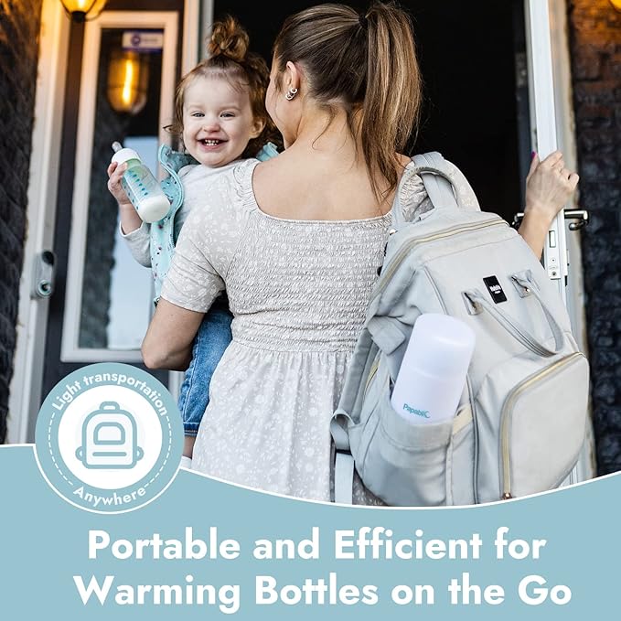 Papablic Portable Travel Baby Bottle Warmer On The Go, Fits Most Car Cup Holders, 12 oz
