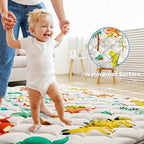 Baby Play Mat 71" X 59" Playpen Mat Upgraded Thicken Baby Floor Play Mat Non-Slip Cushioned Crawling Mat Waterproof Activity Playmats for Babies Toddlers Infants (71X59, Letter Dino)