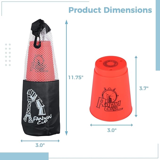 yeesport Sport Stacking Cups, 24pcs Sports Stacking Cups Sport Training Game for Challenge Competition Travel Party Gift for Kids and Adults (Blue & Red)