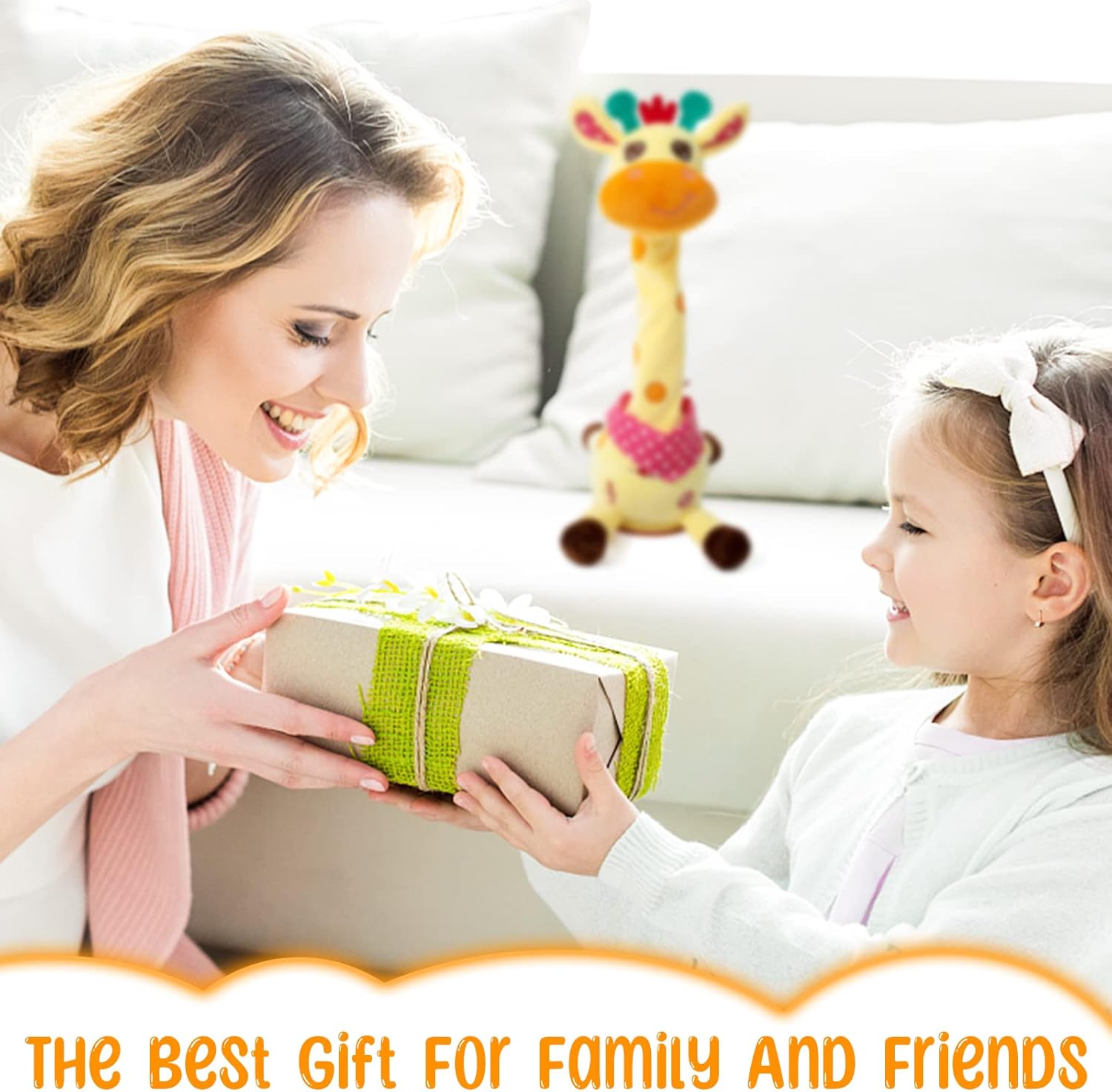 Dancing Giraffe Musical Toys Recording and Repeating Plush Baby Toys 6 to 12 Months Toys, Singing Talking Giraffe Baby Developmental Toy,Valentines Day Decor/Gift for Friend