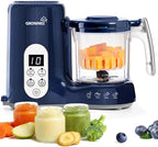 GROWNSY Baby Food Maker with Steam Basket, One Step Baby Food Processor Steamer Puree Blender Grinder Mills Machine, Auto Cooking Grinding and Sterili-zing for Healthy Homemade Baby Food, Dark Blue