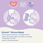 MAM 9oz Easy Start Anti-Colic Baby Bottles, Medium Flow, Breastfeeding-Like Silicone Nipple, Reduces Colic, Gas, & Reflux, Easy-to-Clean, BPA-Free, Baby Bottles for Newborns, 2+ Months