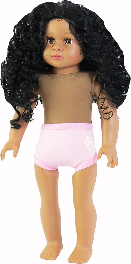 American Fashion World 18-Inch 'Virginia' African American Vinyl Posable Girl Doll with 3B Hair Type | Undressed Doll | Premium Quality & Design