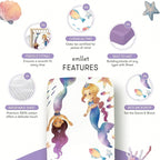 100% Cotton Fitted Crib Sheet – “Mermaid Lagoon” Under The Sea Theme, Soft Girl Nursery Bedding, Standard Crib/Toddler Mattress Fit