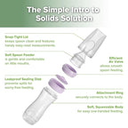 Haakaa Silicone Baby Food Dispensing Spoon Feeder 4oz - Infant Squeeze Cereal Feeder, Baby Fresh Food Feeder, Feed Bottle for Puree, Solid Baby Food, BPA Free, 4m+ Babies – Lavender