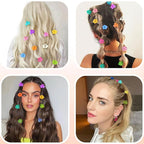 Small Flower Hair Clips 100PCS, Mini Hair Clips Baby Claw Clips Cute Jaw Clips Hair Pins Hair Barrettes Toddler Hair Accessories for Women Girls Kids Teens, Colorful