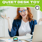 Kinetic Fidget Spinner Lumious Desk Toy for Kids Adults, Cool Optical Illusion Gadget Metal Stress Relief Gyro Ball, Easter Egg Stuffer Birthday Party Gift for Age 3-12 5-16 (Rainbow-Green Light)