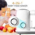 Baby Food Maker, 4 in 1 Baby Food Processor and Steamer, Puree Blender, Multifunctional Baby Puree Maker, Dishwasher Safe (White)