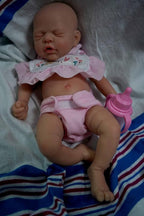 12" Lifelike Reborn Baby Dolls, Full Silicone Reborn Baby, Realistic Newborn Baby Doll Sleeping Girl Real Life Baby Dolls with Clothes Set & Feeding Accessories