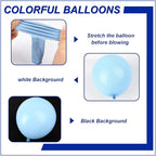 140pcs Makani Blue Round Balloons Different Sizes 18 12 10 5 Inch Latex Balloons for Arch Decoration Party Balloon Kit for Graduation Birthday Party Wedding Balloon Baby Shower Decoration